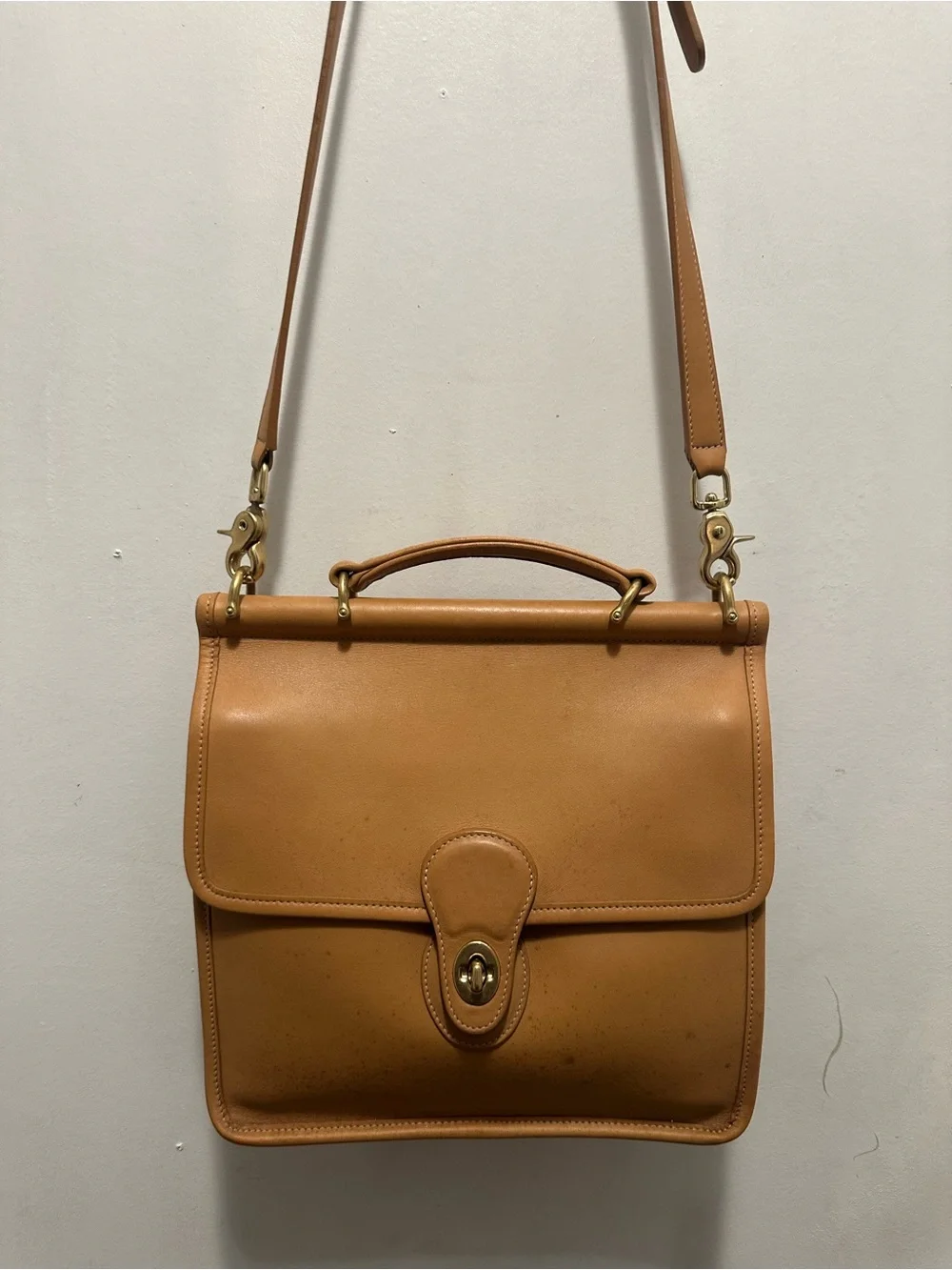 Vintage Coach 9927 British Tan Court Briefcase Messenger Bag USA Leather